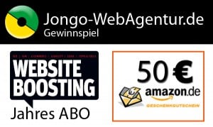 50-Euro-Amazon Gutschein gewinnen oder 1-Jahres ABO der Website Boosting