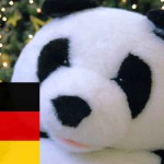Panda hinter Deutschland Fahne