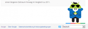 Easteregg Screenshot: Android Maskottchen bei Google Zeitgeist