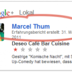 Screenshot: Öffentliche Google+ Local Bewertung