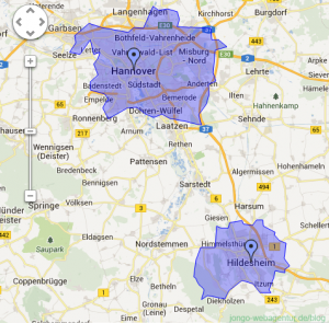 Screenshot Adwords Keyword-Planer: Hinzufügen oder Entfernen weitere Städte und Regionen für die Keywordanalyse